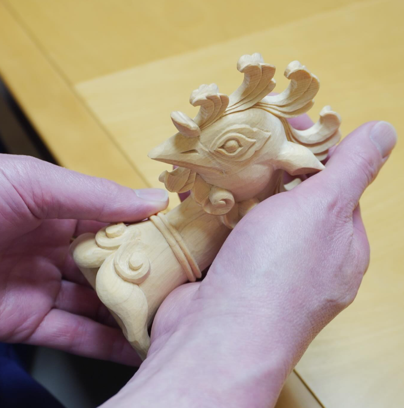 井波彫刻　鳳凰の頭部